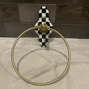Mackenzie Childs courtly check towel ring